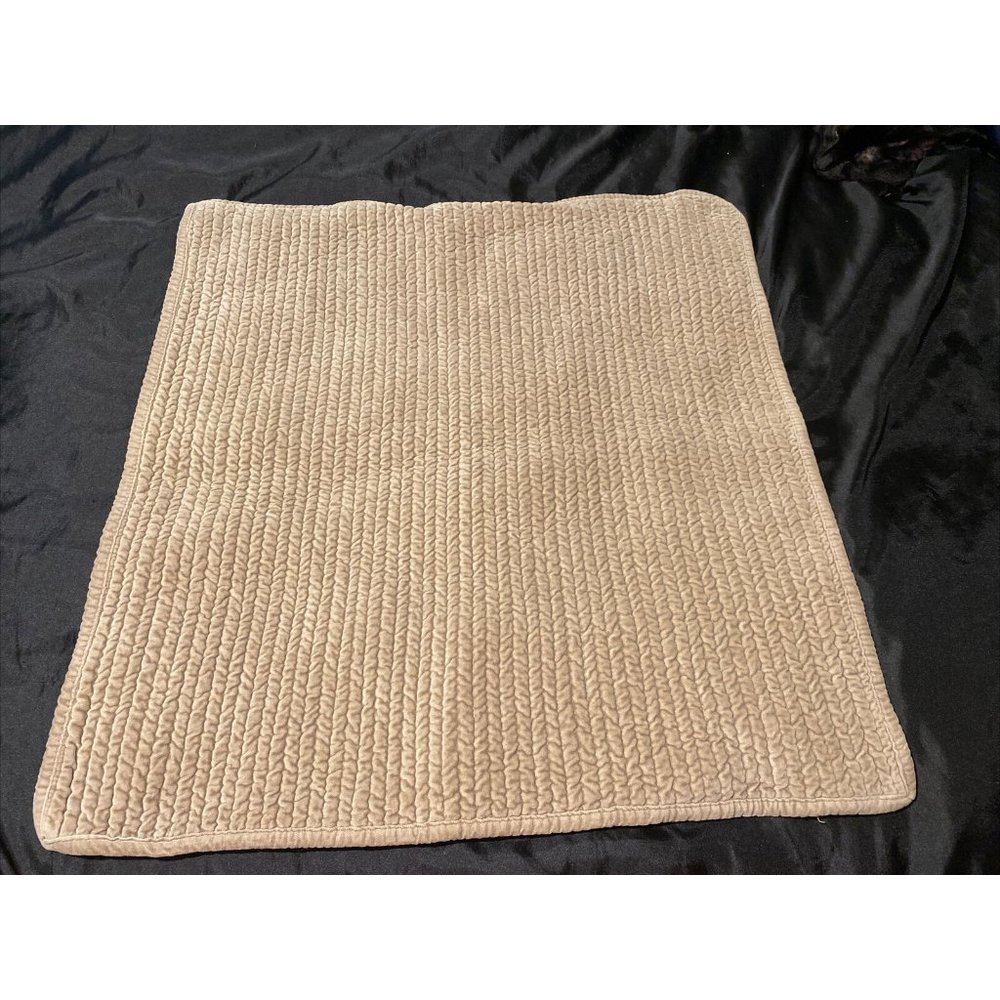 Pottery Barn Foundations Velvet Channel Quilted Euro Sham Pair Taupe Brown